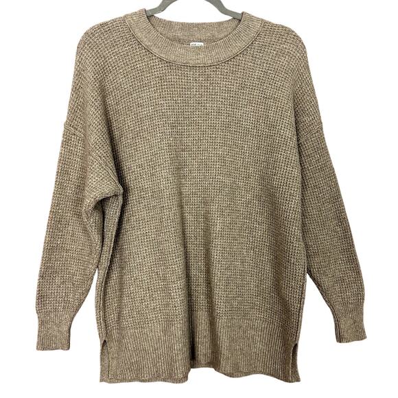 Aerie Womens Tan Waffle Knit Pullover Sweater Casual Comfy Size XXS - Picture 1 of 4